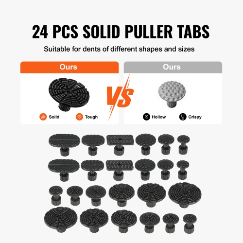 VEVOR 56 PCS Dent Removal Kit, Paintless Dent Repair Kit with Golden Lifter, Bridge Puller, Car Dent Puller with Puller Tabs, Hot Glue Gun for Auto