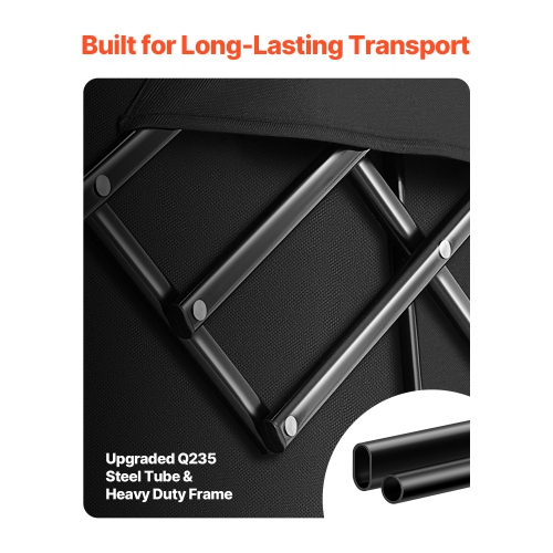 Chariot pliable 300&nbsp;L de VEVOR 450&nbsp;lb avec hayon allongé, chariot pliable, chariots utilitaires pliants avec roues tout-terrain, chariot de