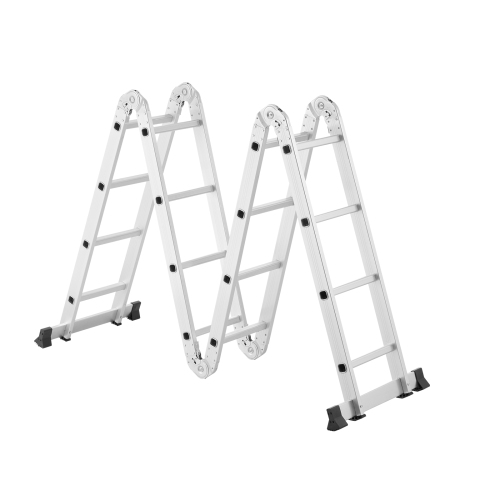 VEVOR 7-in-1 Multi-Purpose Folding Ladder, Extension Step Ladder, A Frame 4 Step Telescoping Ladder, 15.5ft Heavy Duty Adjustable Ladder, 330 lbs