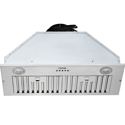 VEVOR 800CFM Insert Range Hood, 3-Speed, 30 Inch Stainless Steel Built-in Kitchen Vent with Push Button Control LED Lights Baffle Filters,