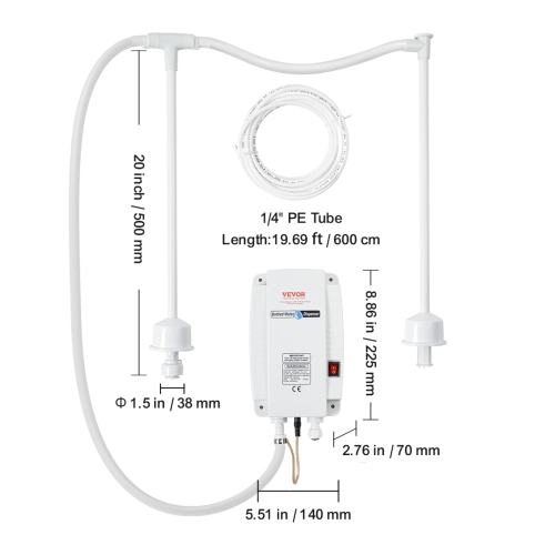 VEVOR 2x5 Gallon Bottled Water Dispenser Pump System, Dispensing System, Automatic Electric Water Dispenser, Double-Pipe Water Jug Pump, Compatible