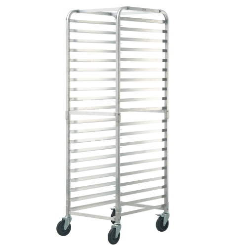 VEVOR 26"L x 20.4"W x 70"H Bun Pan Rack, 20-Tier Commercial Bakery Racks with Brake Wheels, Aluminum Racking Trolley Storage for Half & Full Sheet,