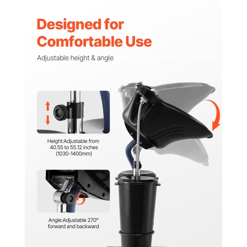 VEVOR Portable Shampoo Bowl, for Washing Hair with Electric Pump, with 2 Buckets 2 Showerheads, Drain Hose, Height and Angle Adjustable Wash Bowl for