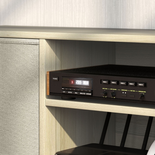 HOMCOM TV Stand for 50 Inch TV, Entertainment Center TV Table with Fabric Drawers, Storage Shelves and Cable Holes for Living Room, Bedroom, Natural