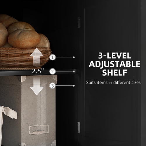 Buffet moderne de HOMCOM avec rangement, armoire de bar à café avec dessus en bois naturel, tiroir, tablettes ajustables, petit garde-manger de