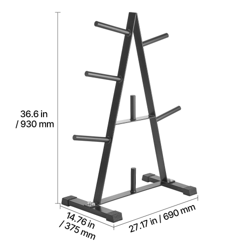 VEVOR Weight Plate Rack, A Frame Weight Plate Tree for 1-Inch Weight Plates, Standard Weight Plate Tree, 500 lbs Load Capacity Weight Storage Holder,