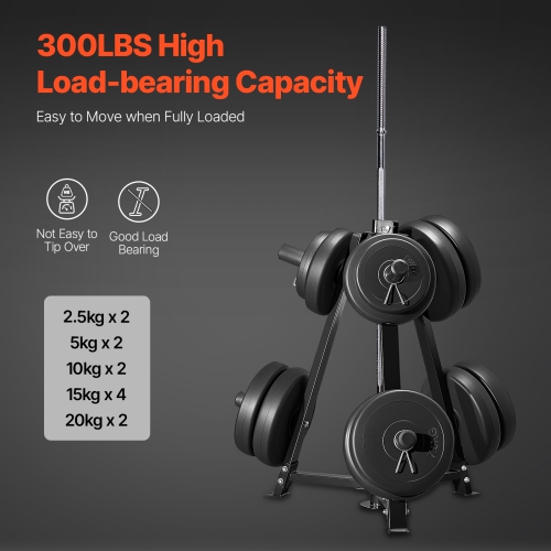 Support pour disques de poids VEVOR, support pour disques de 2 po, support pour disques de poids standard, support de rangement pour poids