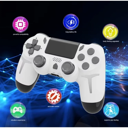 PS4 manette Bluetooth sans fil PC Steam game vibration gyroscope somatosensory à six axes manette PS4, manette de console de jeu noire