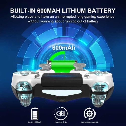 PS4 manette Bluetooth sans fil PC Steam Game vibration Gyroscope somatosensory à six axes manette PS4, manette de console de jeu blanche