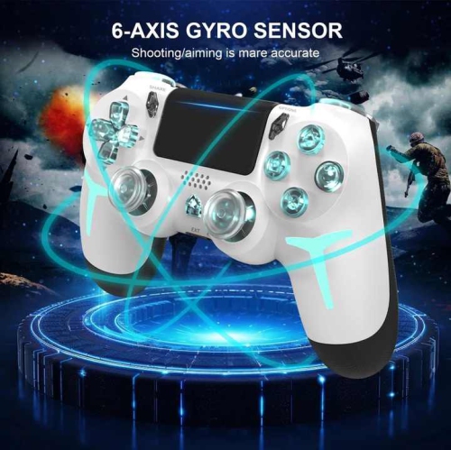 PS4 manette Bluetooth sans fil PC Steam Game vibration Gyroscope somatosensory à six axes manette PS4, manette de console de jeu blanche