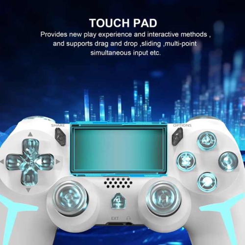 PS4 manette Bluetooth sans fil PC Steam Game vibration Gyroscope somatosensory à six axes manette PS4, manette de console de jeu blanche