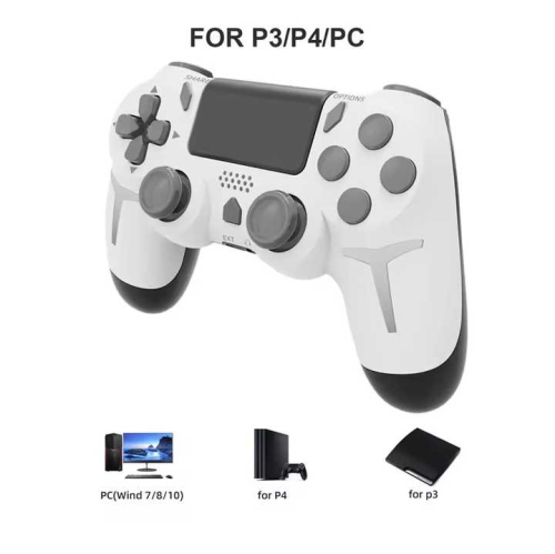 PS4 manette Bluetooth sans fil PC Steam Game vibration Gyroscope somatosensory à six axes manette PS4, manette de console de jeu blanche