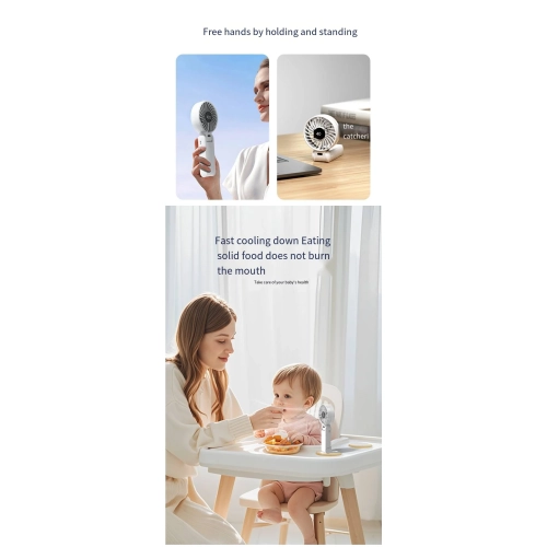 USB Rechargeable Desktop Folding Fan with Hook Air Cooling Handheld Electric Portable Fan with LED Display, Large Capacity Battery 100 Wind Speeds,
