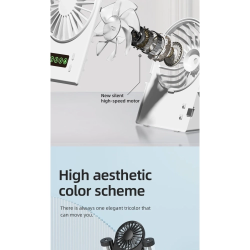 2025 New Double Spray Desktop Fan Humidifier 2 in 1 USB Portable Digital Display Hydration Spray Fan Double Spray Humidifier Small Fan Handheld - F8