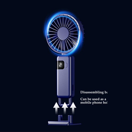 USB Rechargeable Desktop Folding Fan with Hook Air Cooling Handheld Electric Portable Fan with LED Display, Large Capacity Battery 100 Wind Speeds,