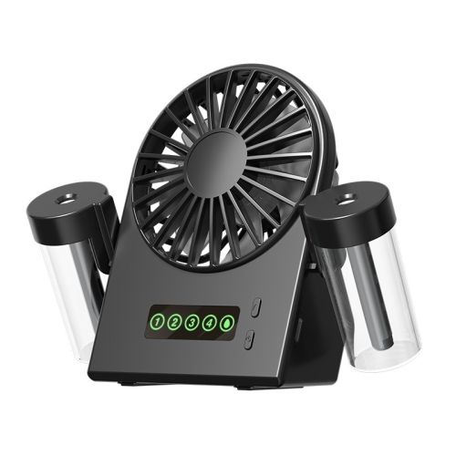2025 New Double Spray Desktop Fan Humidifier 2 in 1 USB Portable Digital Display Hydration Spray Fan Double Spray Humidifier Small Fan Handheld-F8