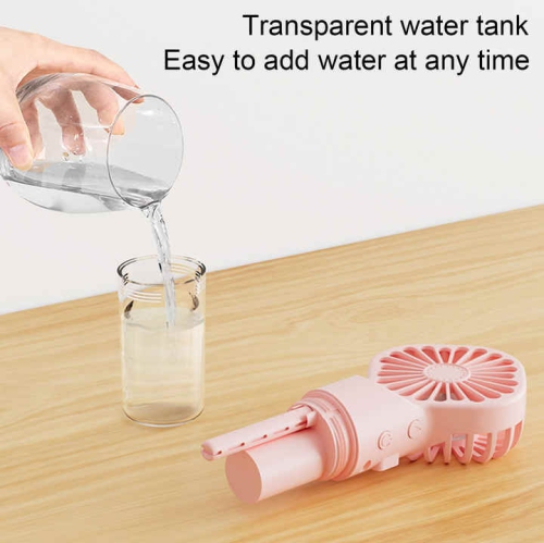 Spray fan mini handheld small fan USB charging portable fan spray humidification outdoor fan two in one spray fan mini fan four speed beauty