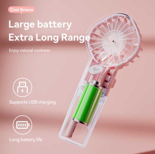 Spray fan mini handheld small fan USB charging portable fan spray humidification outdoor fan two in one spray fan mini fan four speed beauty