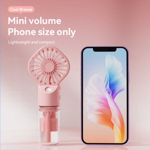 Spray fan mini handheld small fan USB charging portable fan spray humidification outdoor fan two in one spray fan mini fan four speed beauty