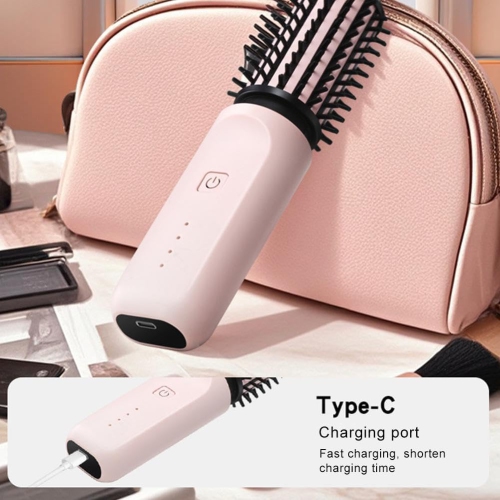 Brosse à friser sans fil pour fer à friser, brosse de voyage pour boucles, fer à friser portatif 3-en-1, brosse thermique sans fil, tube à friser