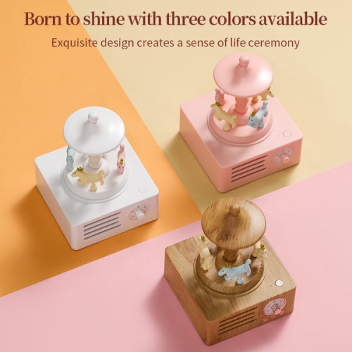 Carousel Bluetooth Speaker - Rotating Music Box Design, Bluetooth 5.0, 1500mAh Battery, Long-lasting Battery Life, Creative Audio Desktop Decoration,