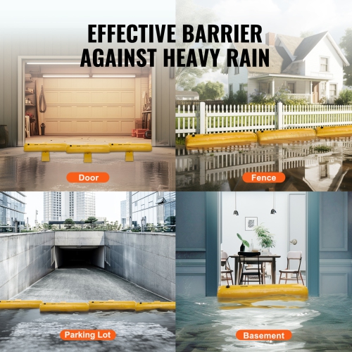 4 barrières d'inondation VEVOR, sacs de rechange pour sacs de sable , barrière d'inondation pour la maison, barrières d'eau pour les inondations,