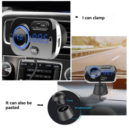 Émetteur FM Bluetooth pour l'auto, sans fil, mains libres Bluetooth 5,0 1,2&nbsp;po, lecteur MP3 LCD, chargement rapide USB 3,0 accessoires pour