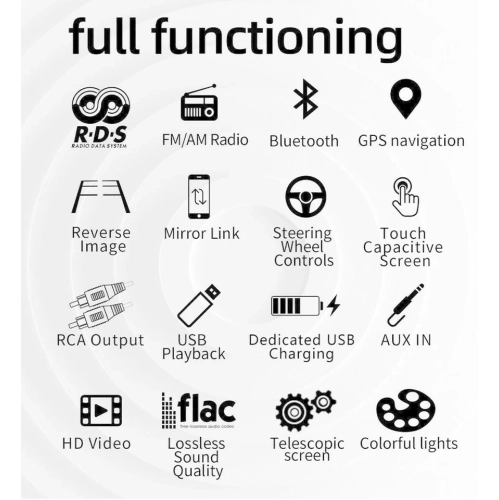 Navigation automobile à écran rétractable de 7&nbsp;po + image de marche arrière Téléphonie mains libres Bluetooth Positionnement GPS General Motors