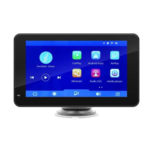 Écran portatif CarPlay, écran sans fil Apple CarPlay et Android Auto dans l'auto, lecteur multimédia Bluetooth MP5, radio d'auto à écran tactile de