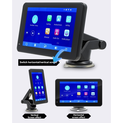 Écran portatif CarPlay, écran sans fil Apple CarPlay et Android Auto dans l'auto, lecteur multimédia Bluetooth MP5, radio d'auto à écran tactile de