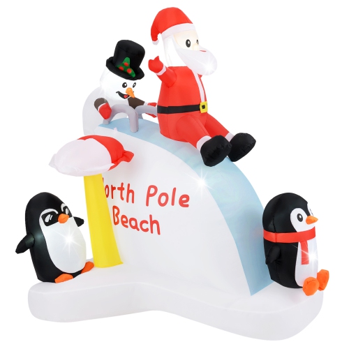 GYMAX  6 Ft Christmas Inflatable W/ Led Lights Lighted Xmas Inflatable Indoor/outdoor