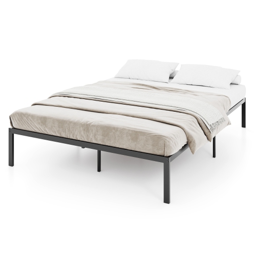 Gymax Full Size Metal Bed Frame Heavy Duty Support Slats Mattress Foundation