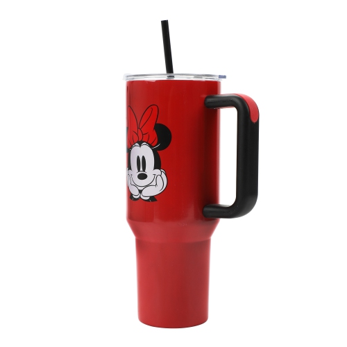 40 oz Stainless Steel Tumbler with Handle and Straw
