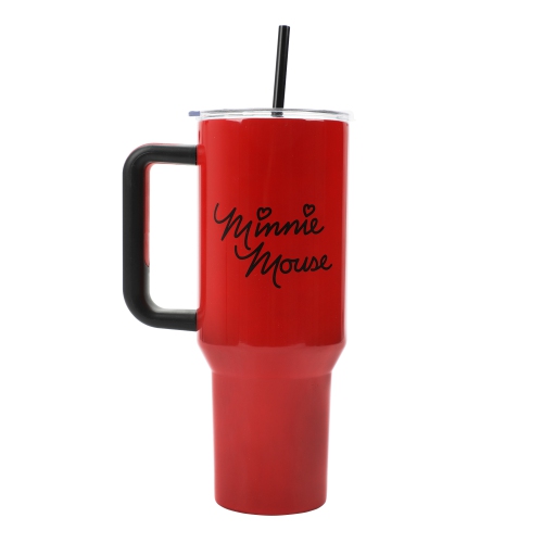 40 oz Stainless Steel Tumbler with Handle and Straw