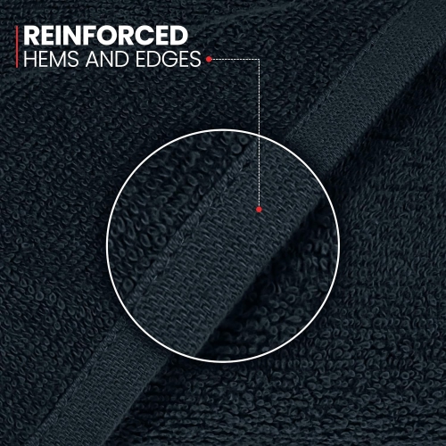 Canadian Linen Yukon – Ensemble de 24 essuie-mains en coton doux et absorbant léger, 15 x 25&nbsp;po, séchage rapide et séchage rapide pour le salon