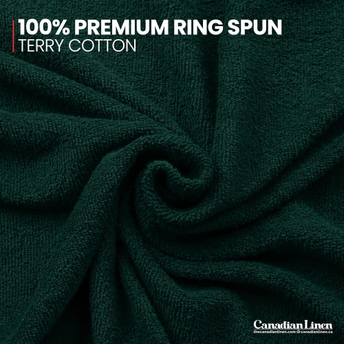 Canadian Linen Yukon – Ensemble de 24 essuie-mains, 15 x 25&nbsp;po, coton doux absorbant, séchage rapide, pour salon, restaurant Spa Barber, vert