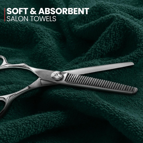 Canadian Linen Yukon – Ensemble de 24 essuie-mains, 15 x 25&nbsp;po, coton doux absorbant, séchage rapide, pour salon, restaurant Spa Barber, vert