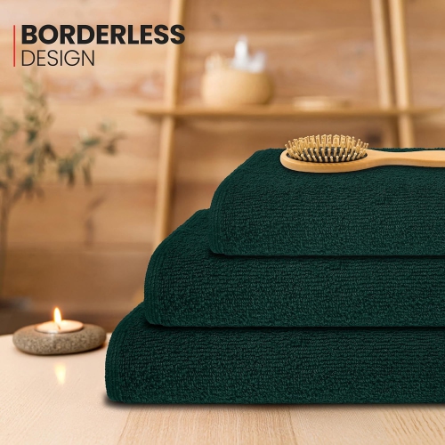 Canadian Linen Yukon – Ensemble de 24 essuie-mains, 15 x 25&nbsp;po, coton doux absorbant, séchage rapide, pour salon, restaurant Spa Barber, vert