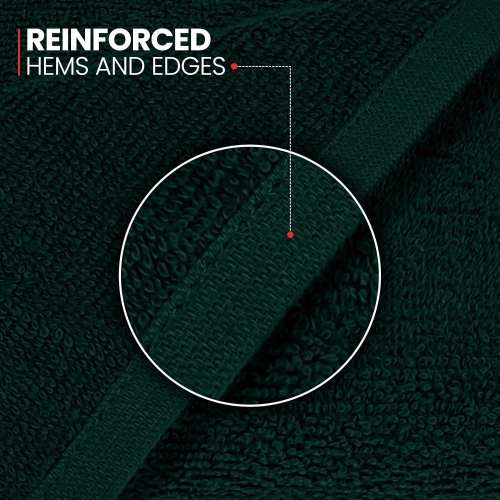 Canadian Linen Yukon – Ensemble de 24 essuie-mains, 15 x 25&nbsp;po, coton doux absorbant, séchage rapide, pour salon, restaurant Spa Barber, vert