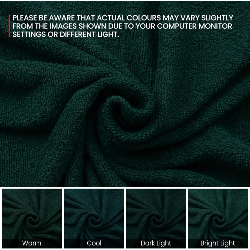 Canadian Linen Yukon – Ensemble de 24 essuie-mains, 15 x 25&nbsp;po, coton doux absorbant, séchage rapide, pour salon, restaurant Spa Barber, vert