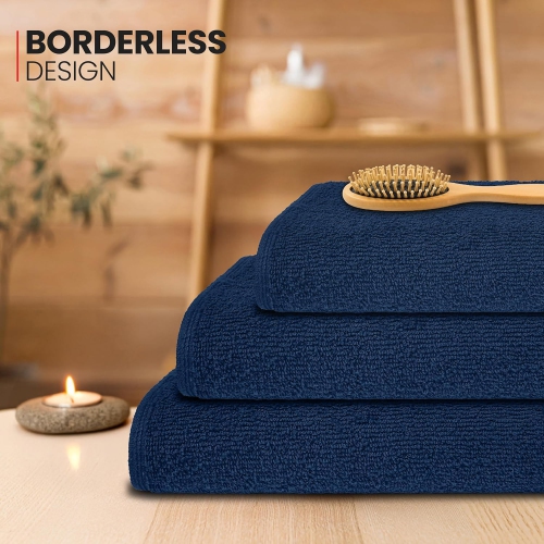 Canadian Linen Yukon – Ensemble de 24 essuie-mains, 15 x 25&nbsp;po, coton doux absorbant, séchage rapide, serviettes de massage Salons Spa, bleu