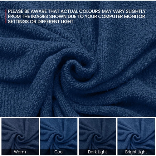 Canadian Linen Yukon – Ensemble de 24 essuie-mains, 15 x 25&nbsp;po, coton doux absorbant, séchage rapide, serviettes de massage Salons Spa, bleu