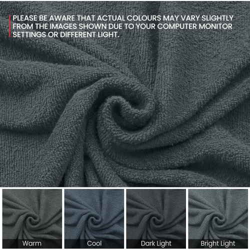 Canadian Linen Yukon – Ensemble de 24 essuie-mains, 15 x 25&nbsp;po, coton doux absorbant, séchage rapide, léger pour salons, spa, gymnase, gris