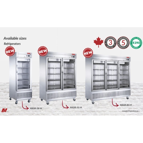 New Air NSGR-28-H 28" Glass Door Refrigerator Reach-In - Ideal for restaurants, cafés, convenience and grocery stores