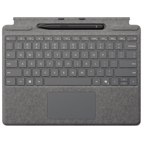 Clavier pour Surface Pro de Microsoft avec stylet Slim Pen (2e édition) pour Surface Pro (11e édition)/Pro 8/Pro 9 - Platine - Anglais