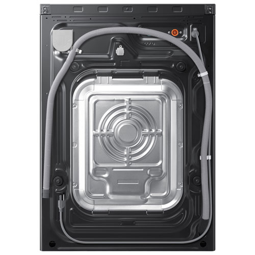 Laveuse à vapeur haute efficacité à chargement frontal de 6,1 pi³ de Samsung - Acier noir