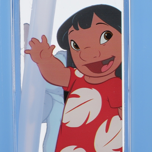 Bouteille d'eau en plastique carrée bleue 24&nbsp;oz de LILO & Stitch Waving Characters