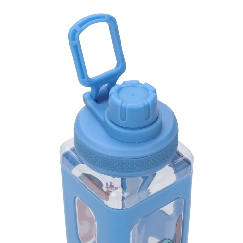 Bouteille d'eau en plastique carrée bleue 24&nbsp;oz de LILO & Stitch Waving Characters