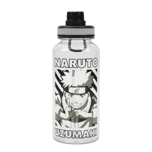 Bouteille d'eau en plastique blanc de 32 oz Uzumaki de Naruto