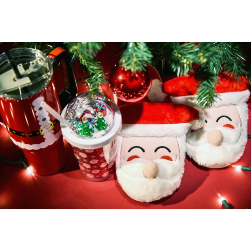 Bouteille d'eau à double paroi avec paille 16 oz, boule à neige de Noël